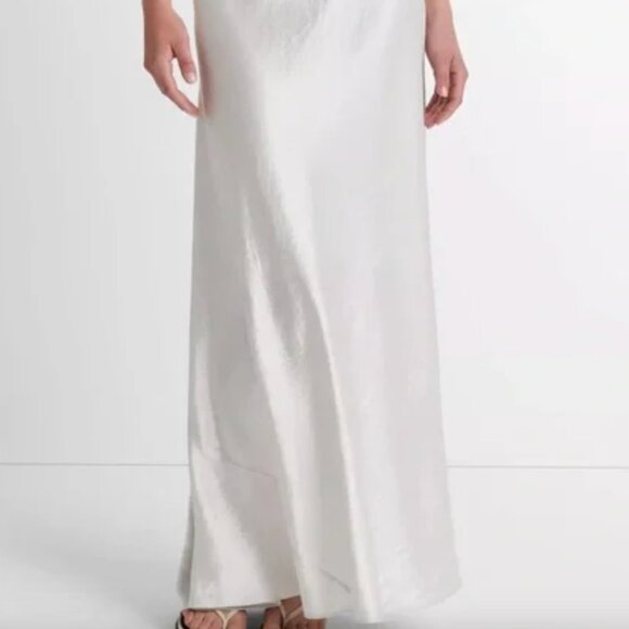 Vince Satin Maxi Skirt Pull On Elastic Waist XL $395 - Picture 8 of 8